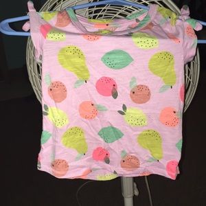 Light pink colored fruit top for a little girl